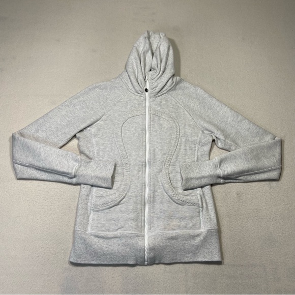 LULULEMON Womens Calm & Cozy Jacket Light Gray Size 4 - Picture 4 of 13